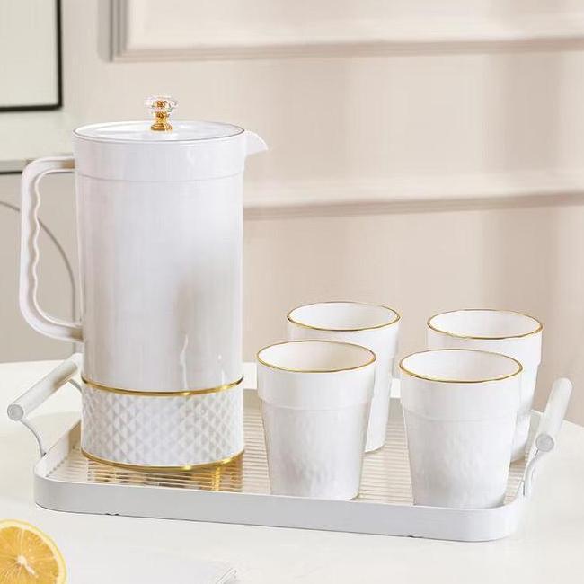 Teko Air Set 5 In 1 Ceret Air Plastik Tempat Air Mewah Estetik Wadaha Air Minimalis Tutup Rapat Anti