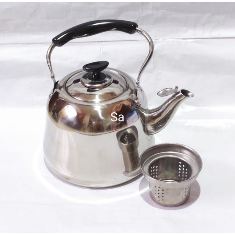 A1 Ceret Air Jadul Bunyi Teko Rebus Air Mini Lengkap Saringan Teh el Klasik Tea Pot Induction Termur