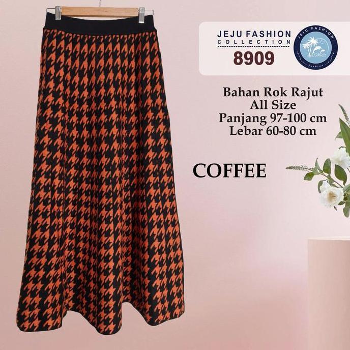 Rok rajut motif panjang import tebal dan halus wanita - 8909
