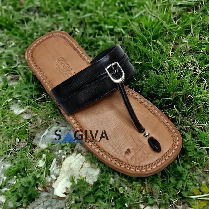Sandal Pria Kulit Tarumpah Jajaka Lebar Jumbo