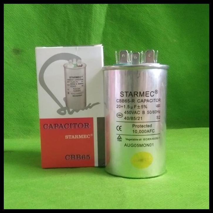 TERBARU KAPASITOR AC DOBEL 20+1,5UF/450V AC PANASONIC DAIKIN GREE LG SHARP TCL 