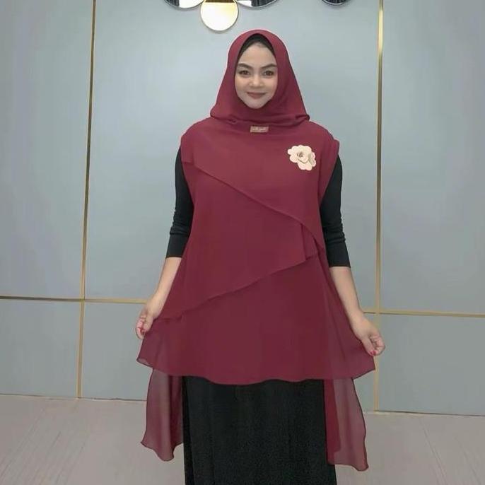 JILBAB TUNIK SERUNI  | HIJAB INSTAN BUNGA COKSU | JILBAB VIRAL | KERUDUNG TUNIK JILBAB INSTAN SIMPLE