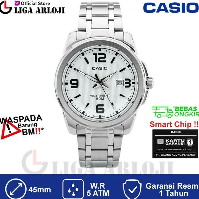 Casio Mtp-1314D-7Avdf - Jam Tangan Pria - Silver Putih - Mtp1314D