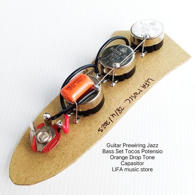 Prewiring Jazz Bass Guitar Set Tocos Japan Tone Capasitor Orange Drop