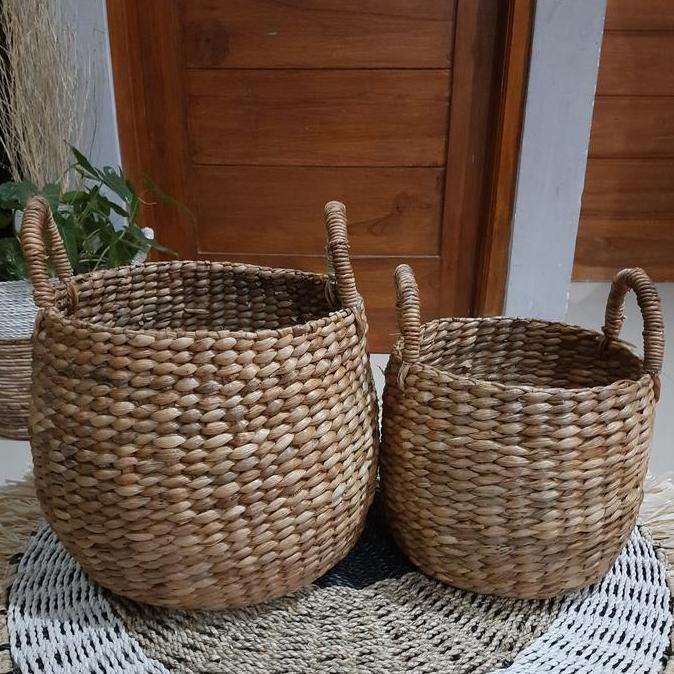 Keranjang Eceng Size Besar,Cover Pot Eceng. Keranjang Laundry Eceng.