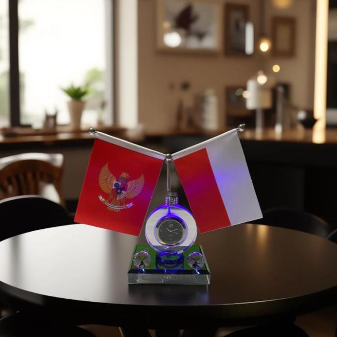 Parfum Mobil  Motif Jam Crystal LED Car Perfume Pajangan Dashboard Mobil