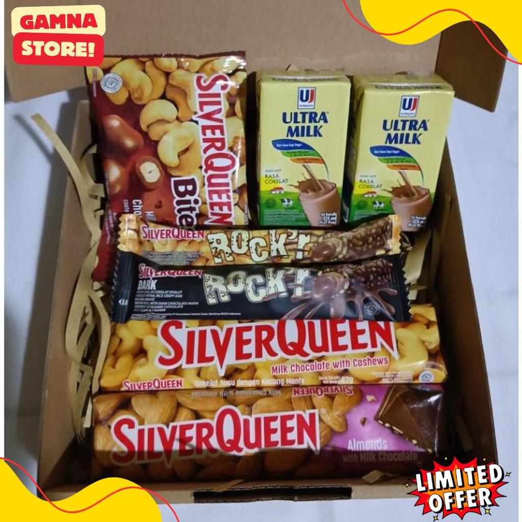 (Ready Stock) Coklat Hampers Snack / Snack Box Cokelat Silverqueen Ultramilk / Gift Coklat / Paket C