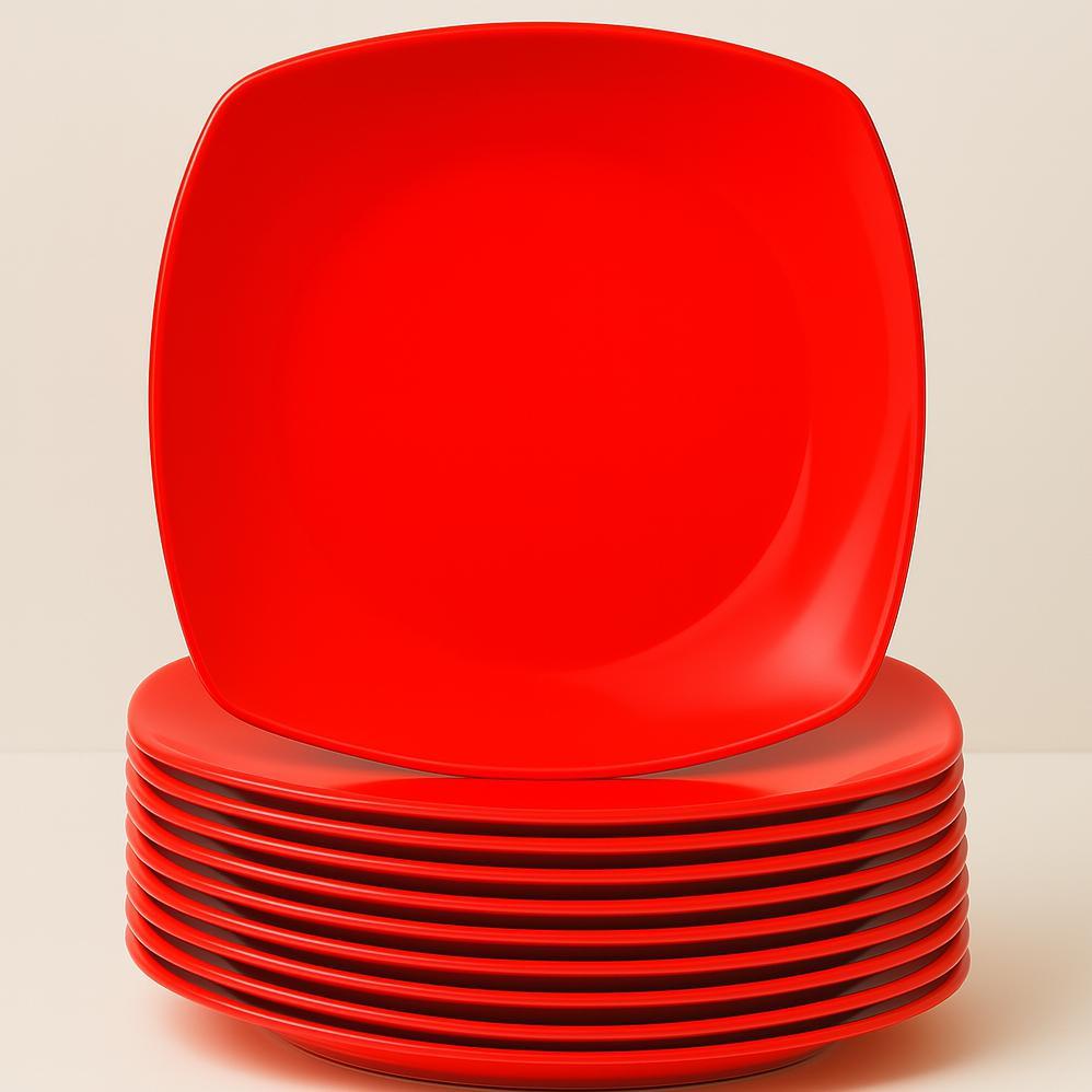 12 PCS PIRING KECIL MELAMIN CEPER SEGI PUTIH 6 INCH KUE TATAKAN GELAS CEPER SAJI Terbaru