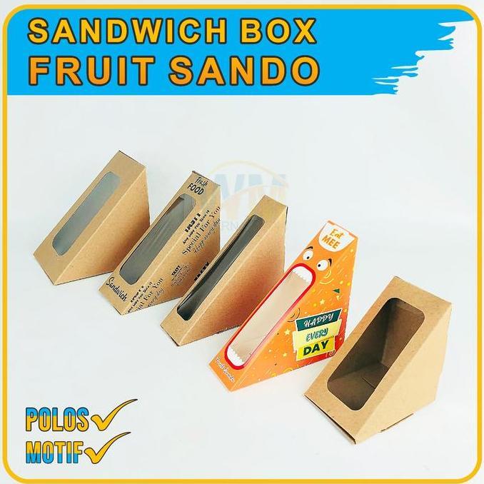 (Isi 50pcs) Mika Sandwich Fruit / Mika Sandwich Buah / Sandwich Box Fruit Sando / Kemasan Sandwich S
