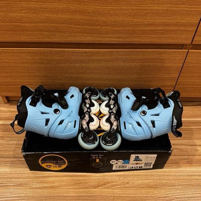 Terlaris Sepatu Roda Inline Skate Flying Eagle S7 Biru Second Bekas Like New Lengkap