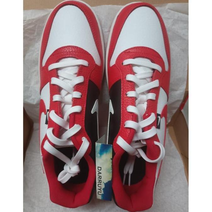 Sepatu NIKE Ebernon Low Prem White Black Red (AQ1774101) ORI