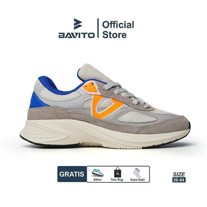 Bavito 39-44 Arkana  Orange Gray - Sepatu Sneakers Casual