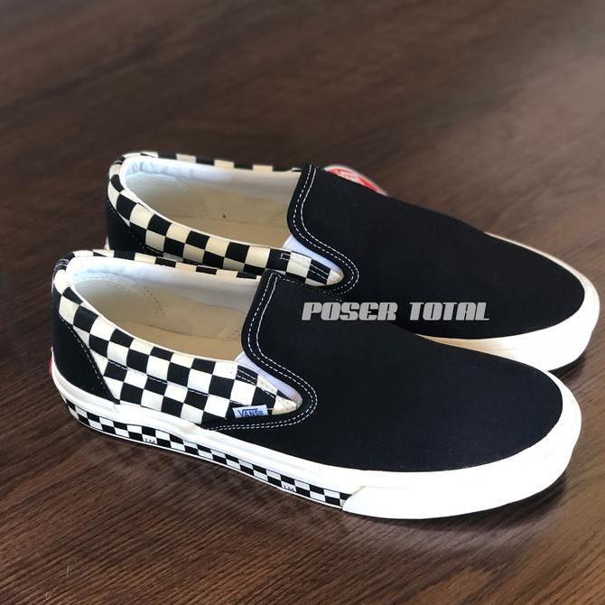 Vans Classic Slip On Sidewall Checkerboard Black/White