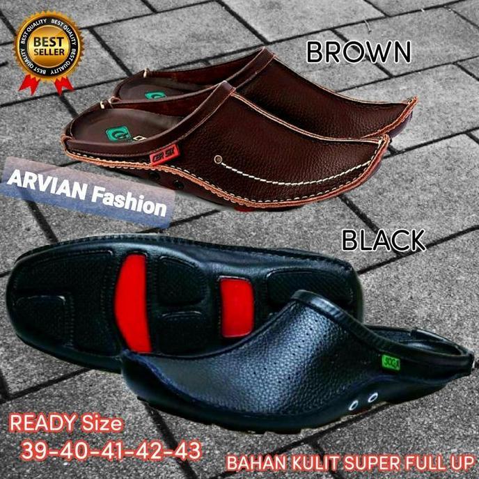 Sepatu sandal bustong pria kulit asli sandal selop Bustong formal BSM