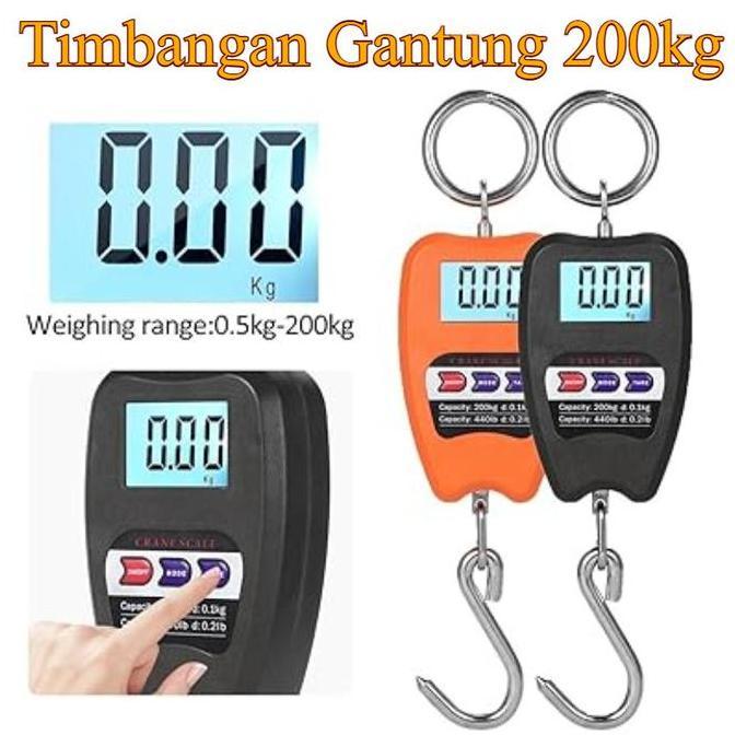 Timbangan Gantung Digital 200Kg Timbangan Gantung Barang 200Kg Timbangan Digital Gantung stainless  