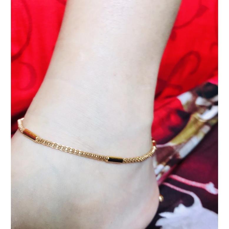 NEW ARRIVAL` GELANG KAKI BIJI LADA EMAS RHODIUM SWAROVSKI