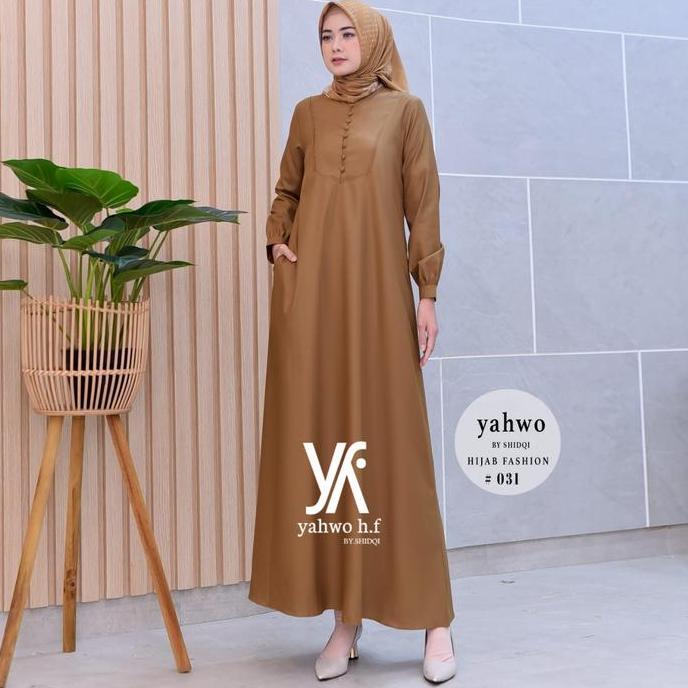 Seragam Gamis pns khaki wanita terbaru bahan toyobo/seragam PNS/ASN/pemda pdh guru/pakaian dinas/Bus