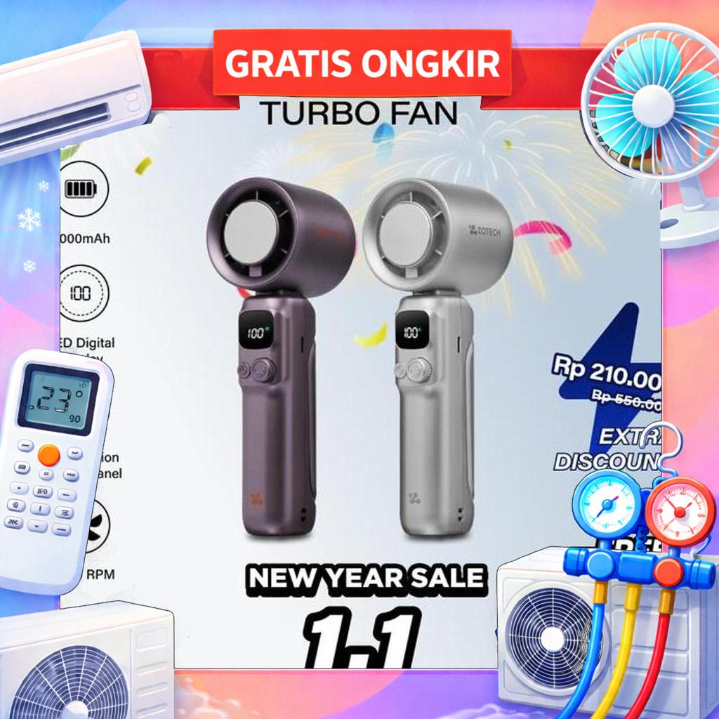 Zotech Zt-31 Cooling Turbo Fan Kipas Kecepatan Tinggi Portabel 4000Mah Led Display 13000 Rpm Pending