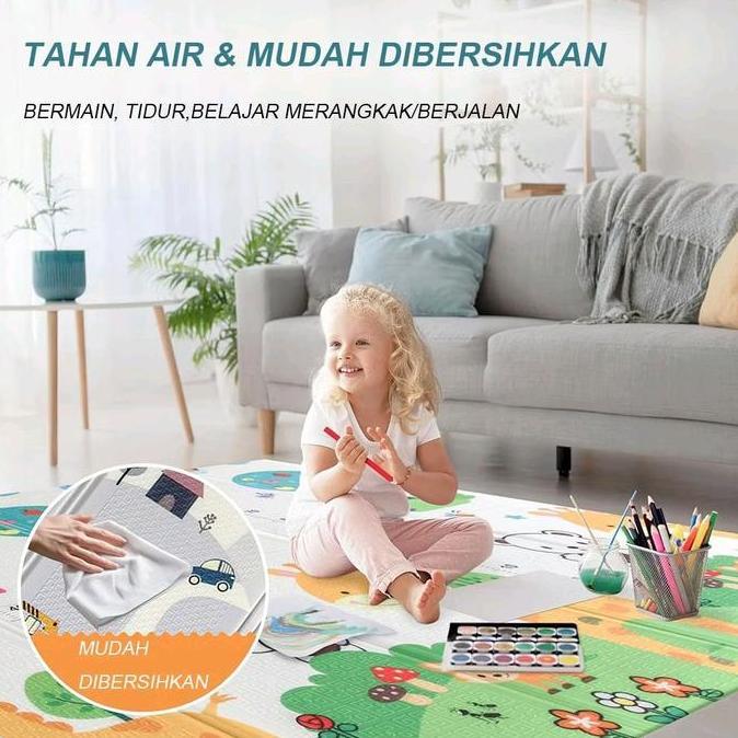 Ready Playmate Bayi Karpet Lipat Motif 200x180cm & 120x180cm Tebal 8-15mm Matras Lipat SNI untuk Keg