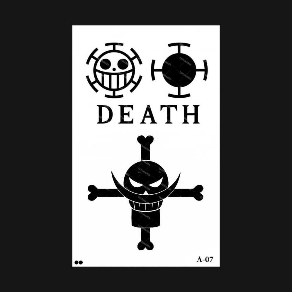 Duniatato-Stiker Tato Temporer Semi Permanen Animasi A-07 One Piece