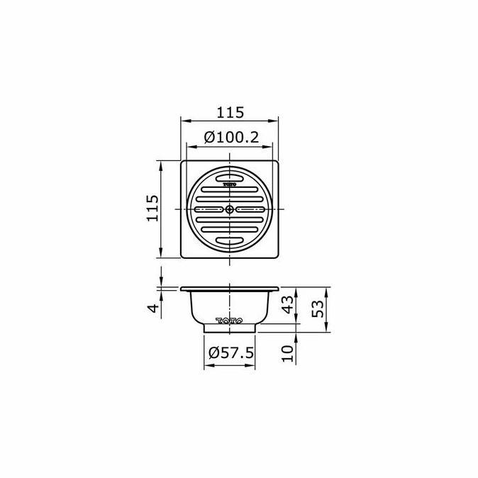 Ready Floor Drain Toto TX1EB / Floor Drain 4 Inch / Saringan Got Toto 4"