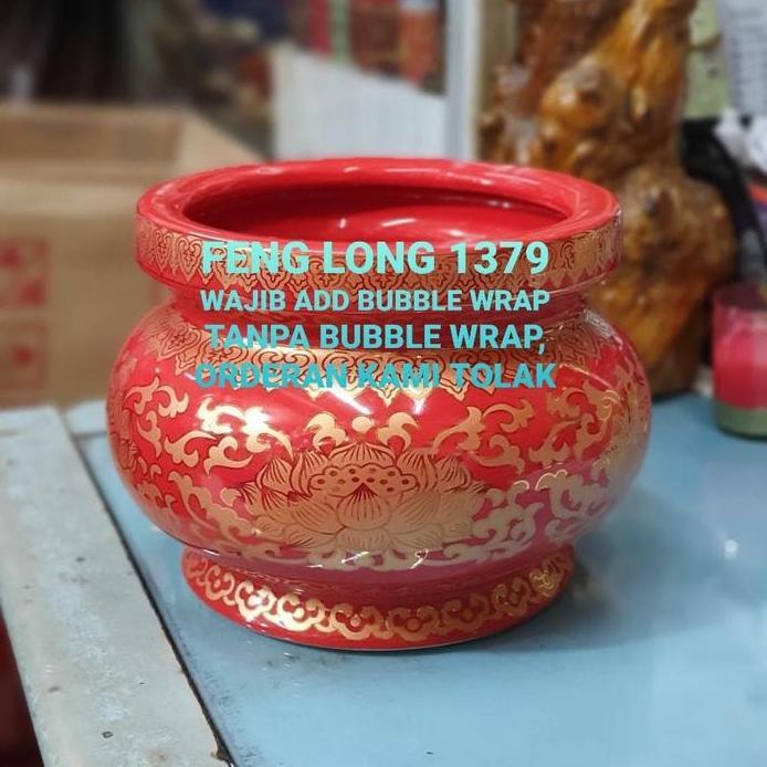 Hiolo Keramik TERATAI MERAH CABE 7"