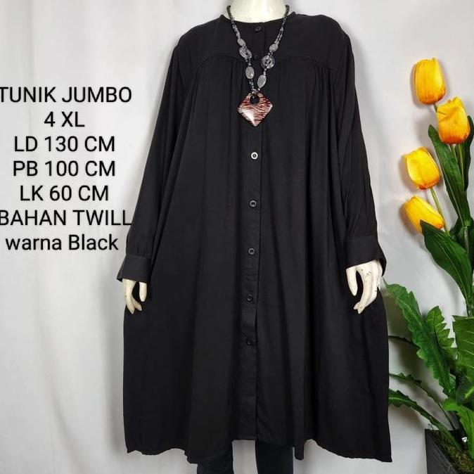 Long Tunik Jumbo 4XL Model Polos Kekinian