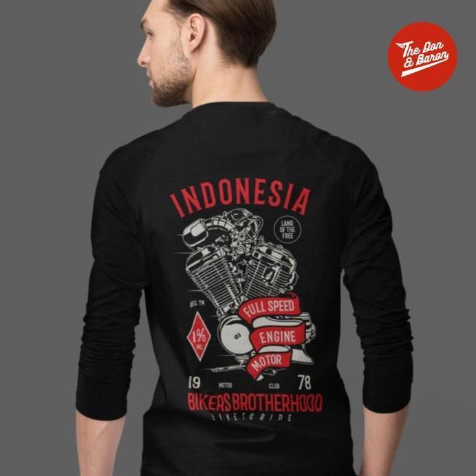 Kaos Lengan Panjang Indonesia Vintage Motor Biker Brotherhood Vol.6