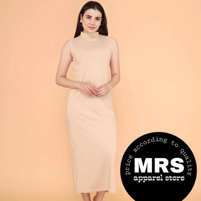 Gamis Inner Kutung Lekbong Tanpa Lengan Polos