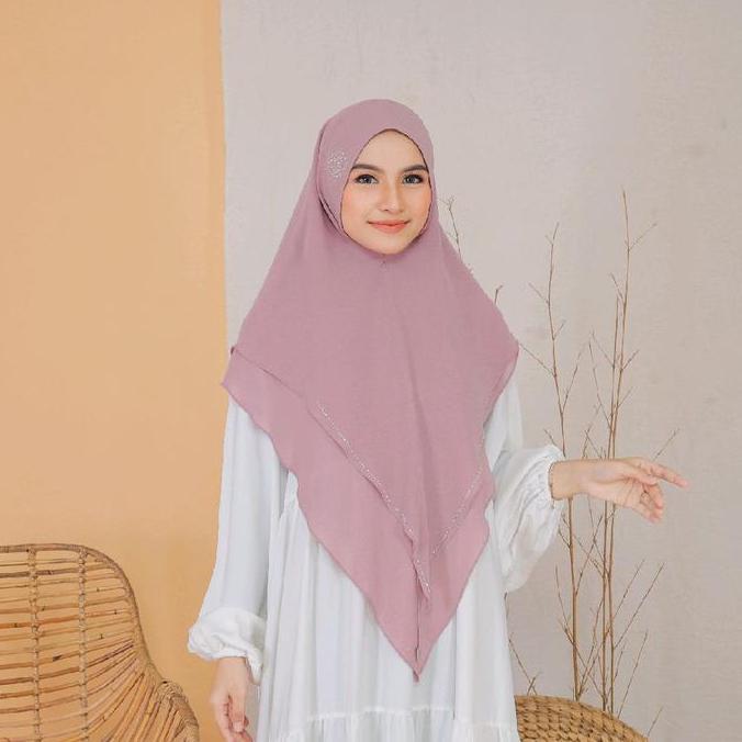 Khimar Zeynab hijab syari muslim payet swaroski ceruty babydol 2 layer instan mewah dan elegan