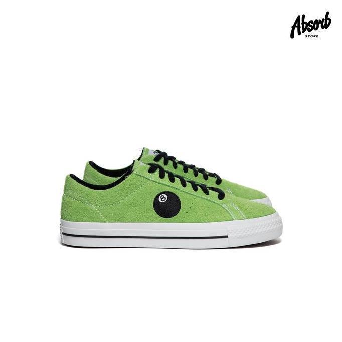 Converse One Star Pro OX x Stussy 8-Ball (Green Flash/White)