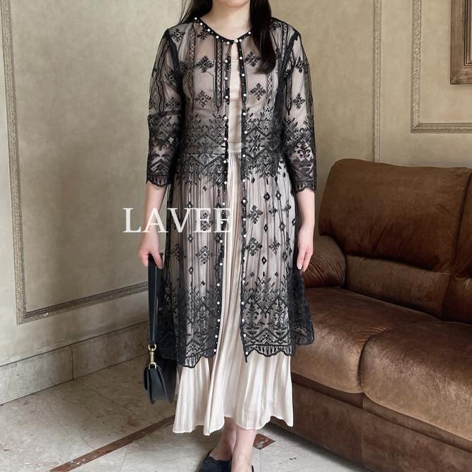 LAVEE - Alisha Lace Outer / (OUTER ONLY) - Cardigan Lace Brukat Tile Mutiara