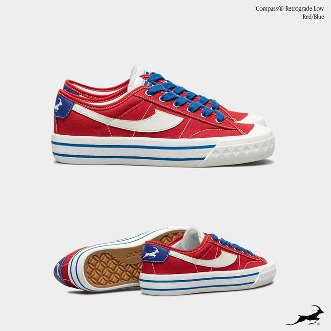 sepatu compass retrograde low red blue size 39 40 41 42