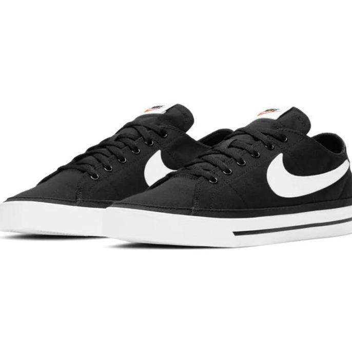 Sepatu Sneakers Nike Court Legacy Canvas Black White - CW6539-002