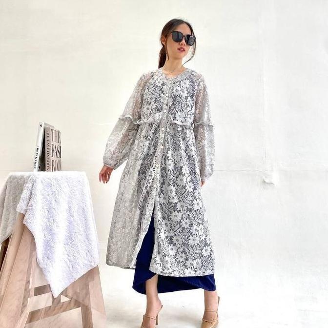 VIOLA Outer Brukat Atasan Brukat Kondangan Pesta Wisuda Tile Cardigan Long Sleeve