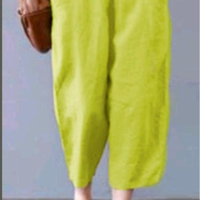 Termurah  Willow Pants Linen/Celana 7/8 Linen Celana Kantong Casual Katun Lembut Wanita