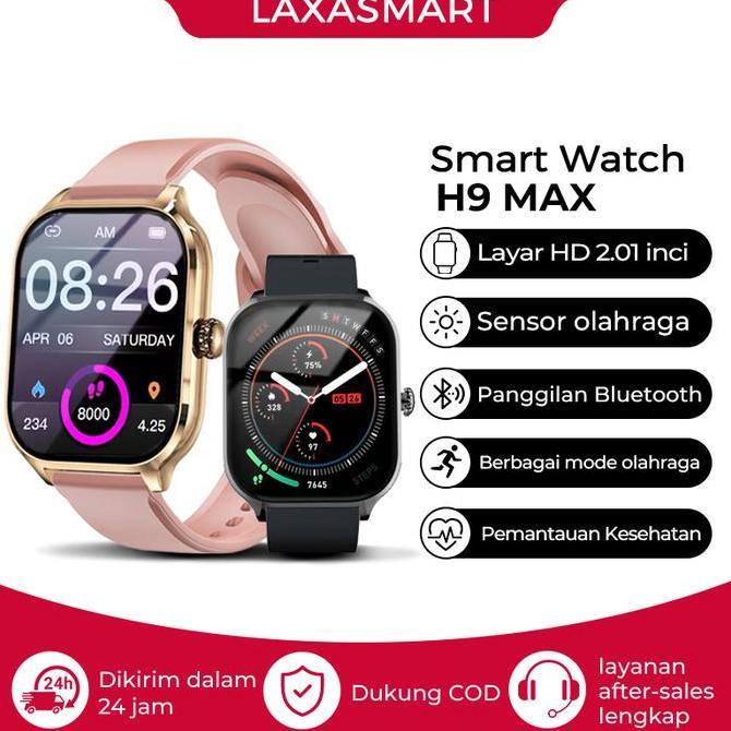 (BISA COD) Jam tangan smartwatch pria cewek,H9 ProMax,smartwatch android ios,parlent active smartwat