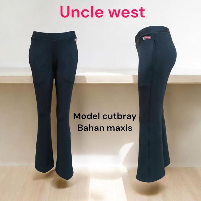 Unclewest celana senam model cutbray bahan maxis Olahraga Sport