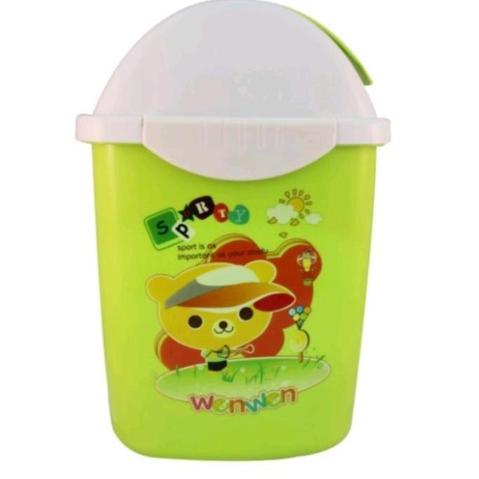 Ready Tempat sampah segi tutup lucky bird L-723 Bahan plastik tebal murah