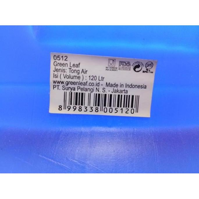 Ready Tong Air Besar 120 Liter BIRU GREEN LEAF / Tong Air Tutup Plastik 120 Liter Tebal dan Kuat / T