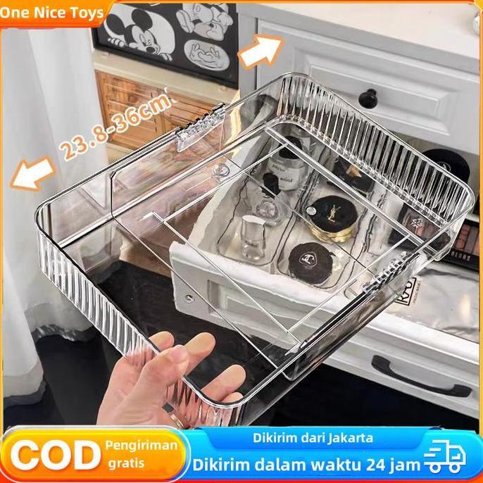 Sekat Laci Organizer Penyekat Laci Bening Acrylic Kotak Penyimpanan Serbaguna