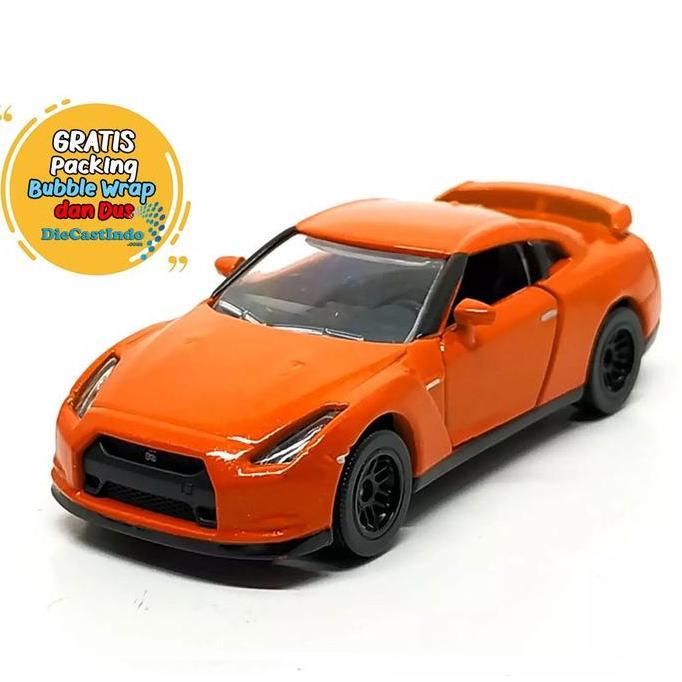 Majorette Car Collectable Wheel Display Pomade Open Box Nissan GT-R R35 Orange