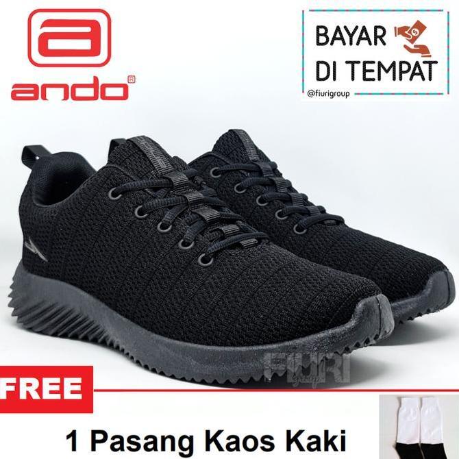 ANDO IRVINE 39-43 FULL HITAM SEPATU LARI FITNES SENAM PRIA
