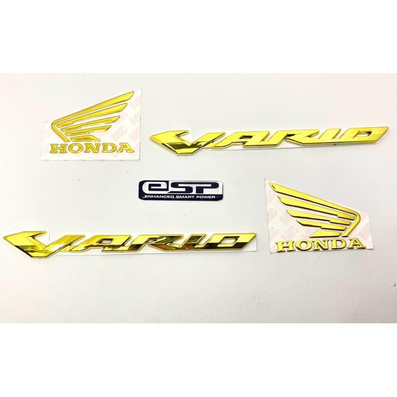 Emblem Timbul Vario 125 150 Gold Satu Paket