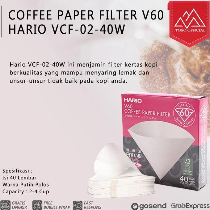 Filter Paper Hario V60 Size 02, Coffee Paper Filter Saringan Kertas