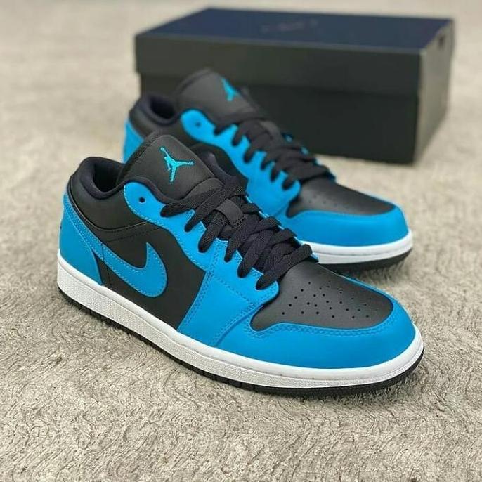 Sepatu Nike Air Jordan 1 Low "LASER BLUE BLACK" 100% Authentic