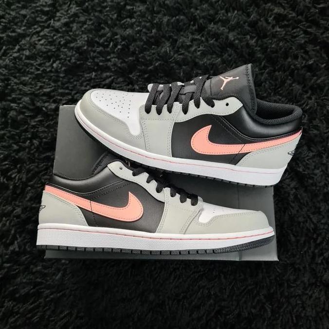 Sepatu Nike Air Jordan 1 Low White Black Grey Pink