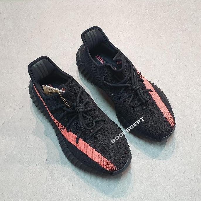 Adidas Yeezy Boost 350 V2 Black Red Stripe Infrared (100% Authentic)