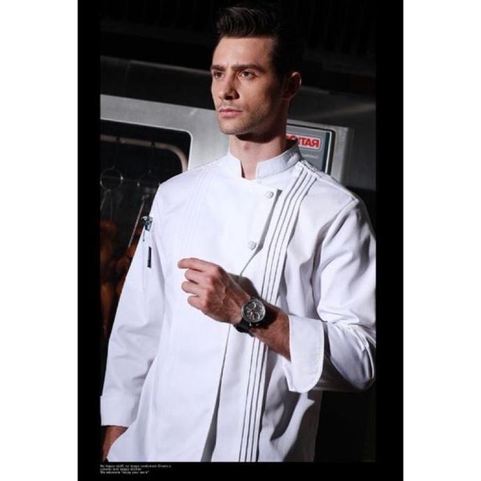 Baju chef jaket chef baju koki triple premium seragam koki kemeja chef koki