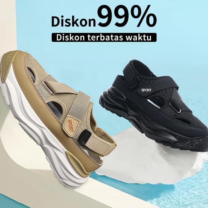 Sepatu Slip On Sandal Pria Keren Sepatu Pria Sandal Cowok 2025 Sandal Casual Pria Sol Tebal
